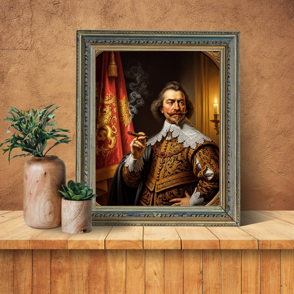 The Sovereign Smoke – Luxury Baroque Nobleman Wall Art Printable