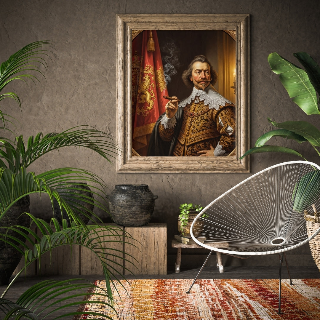 The Sovereign Smoke – Luxury Baroque Nobleman Wall Art Printable