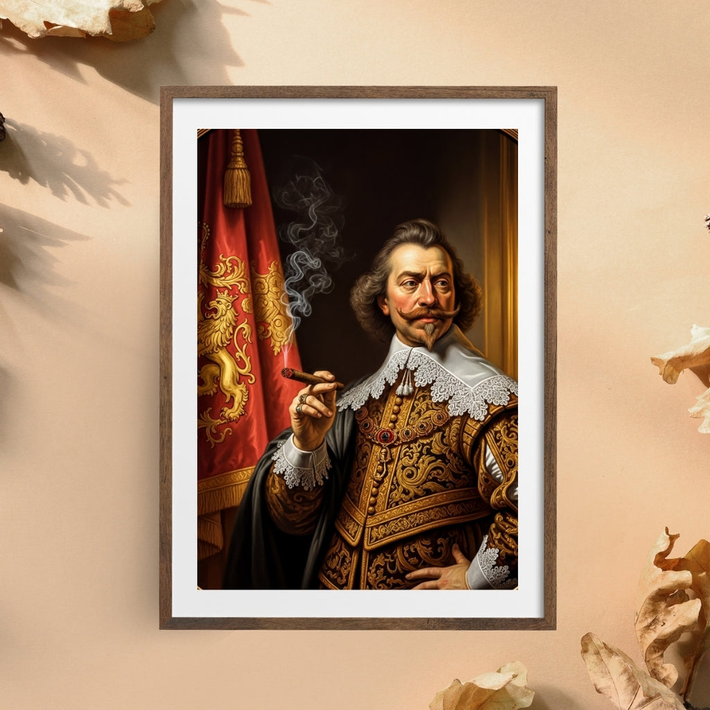 The Sovereign Smoke – Luxury Baroque Nobleman Wall Art Printable