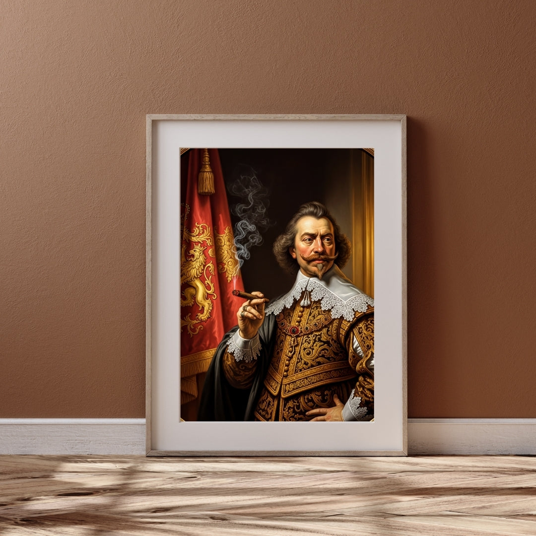 The Sovereign Smoke – Luxury Baroque Nobleman Wall Art Printable