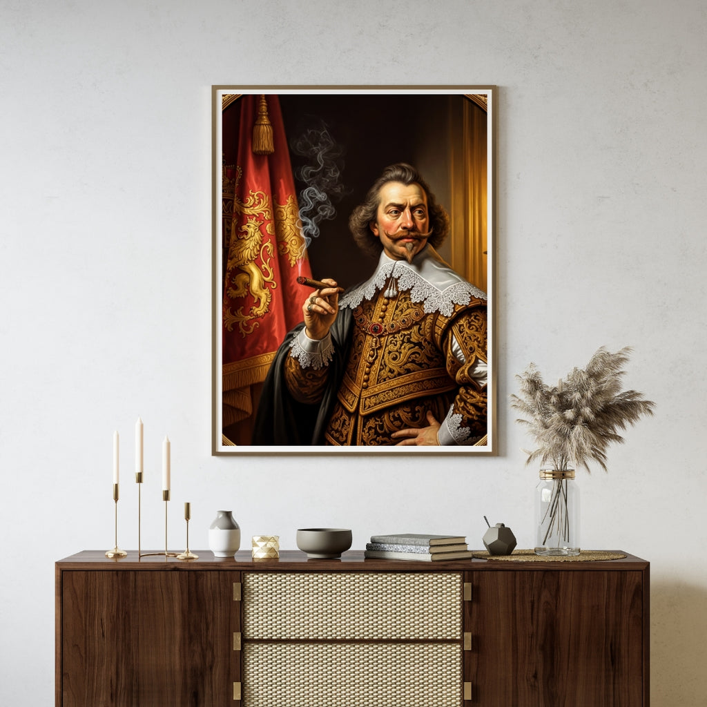 The Sovereign Smoke – Luxury Baroque Nobleman Wall Art Printable