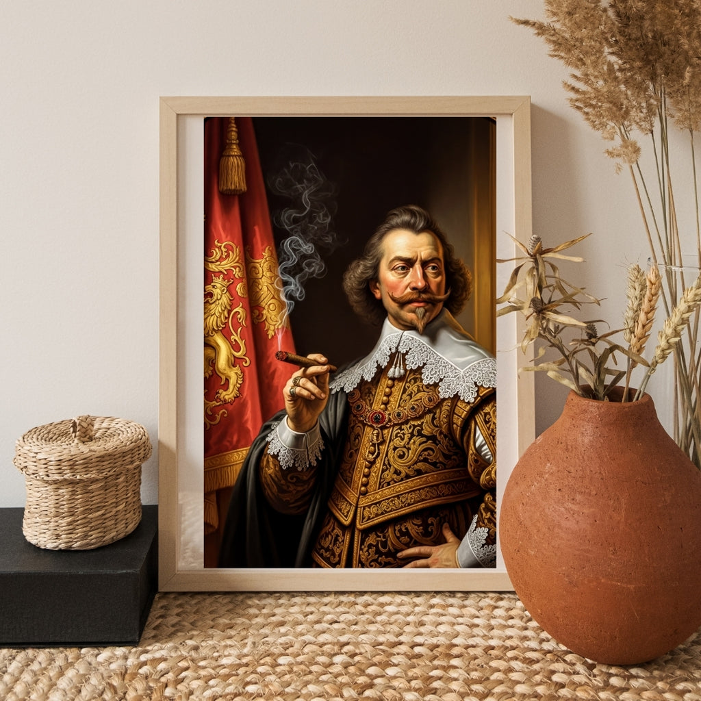 The Sovereign Smoke – Luxury Baroque Nobleman Wall Art Printable