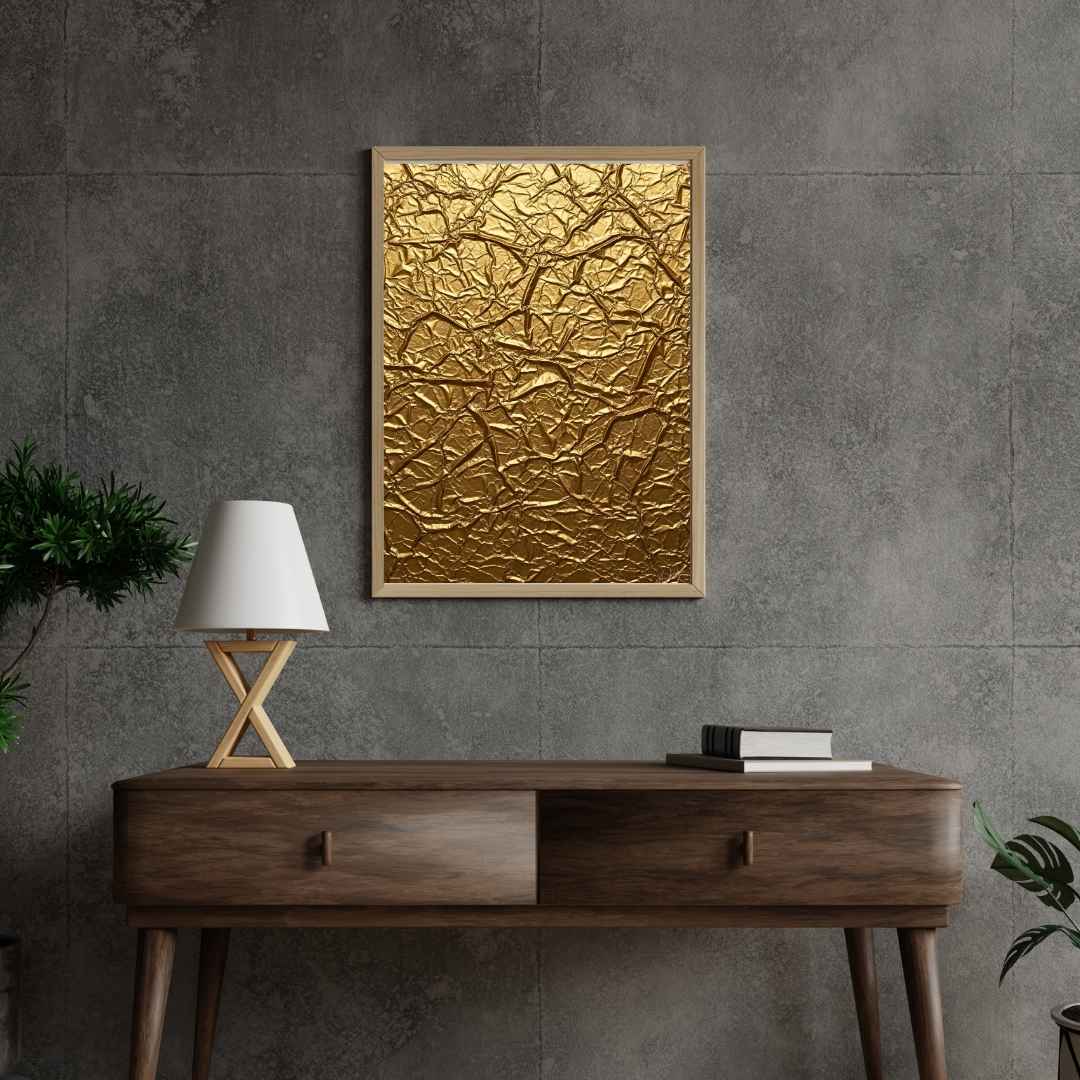 The Gilded Fracture | Luxury Gold Abstract Wall Art