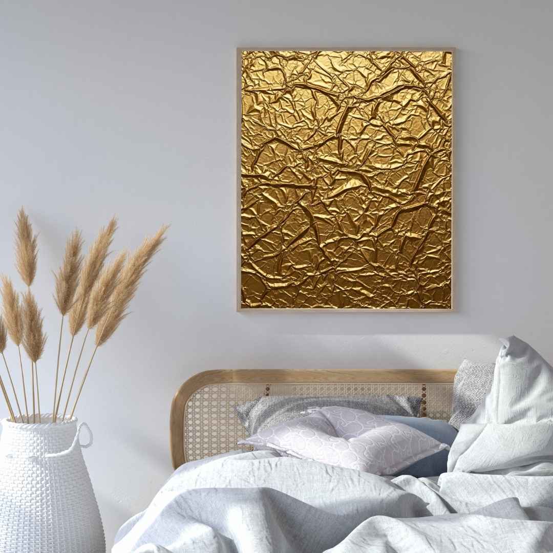 The Gilded Fracture | Luxury Gold Abstract Wall Art