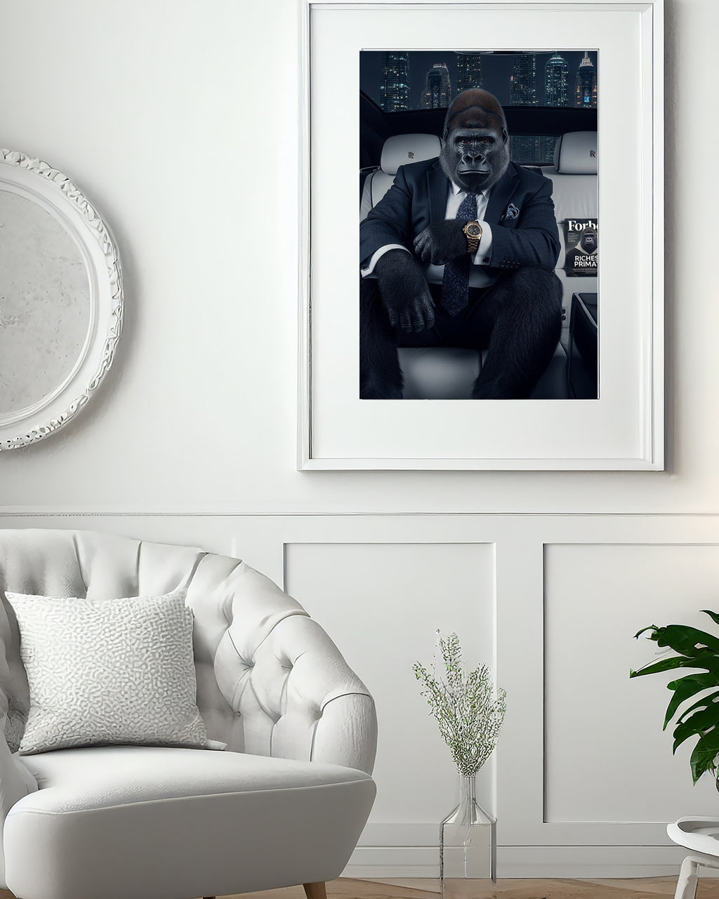 Gorilla CEO "Unshakeable Focus" Art | Luxury Motivational Office Decor