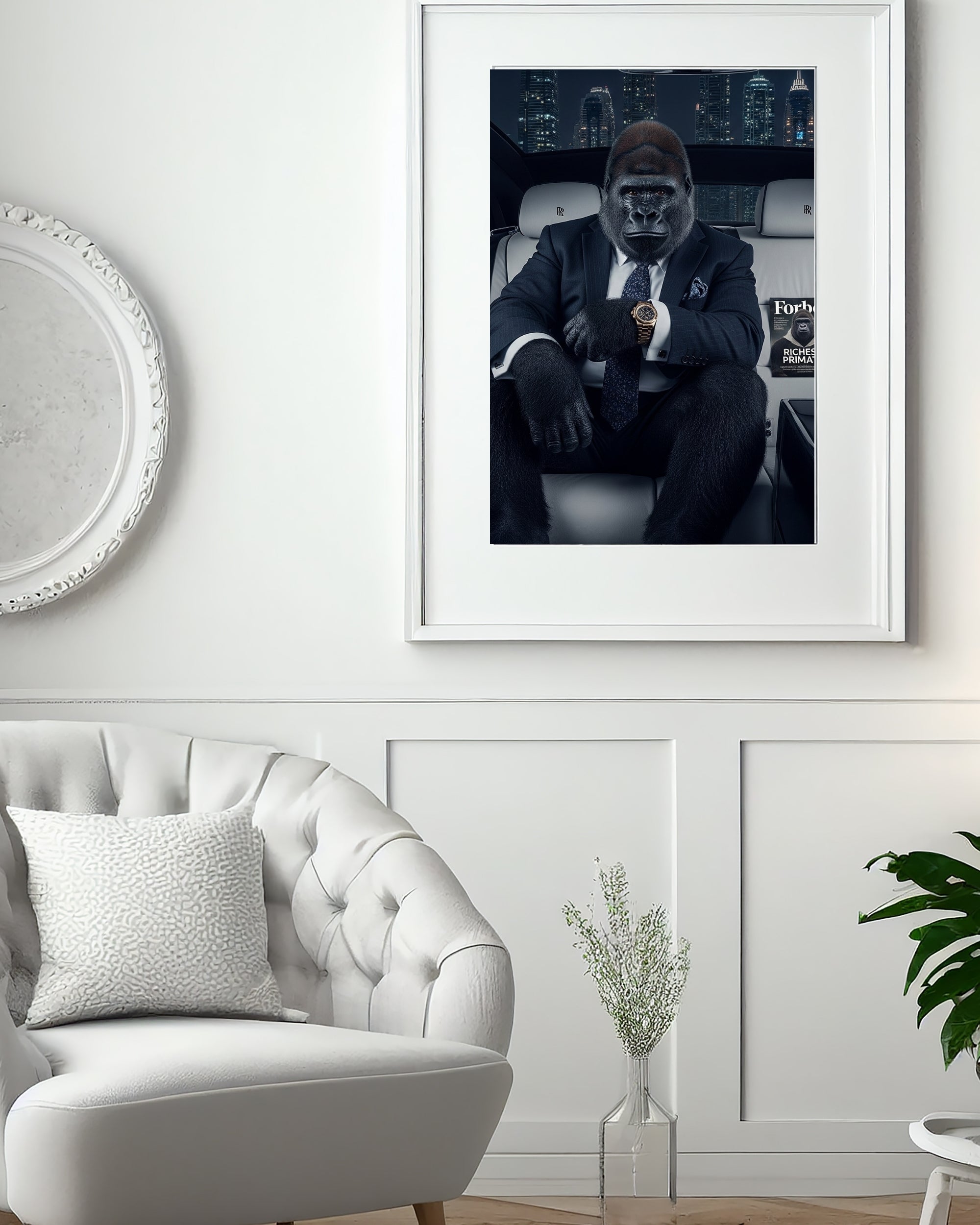 Gorilla CEO "Unshakeable Focus" Art | Luxury Motivational Office Decor