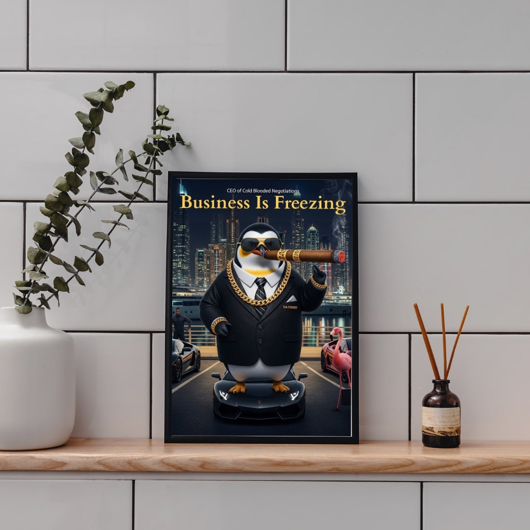 Billionaire Penguin Dubai Printable Art | Instant Download