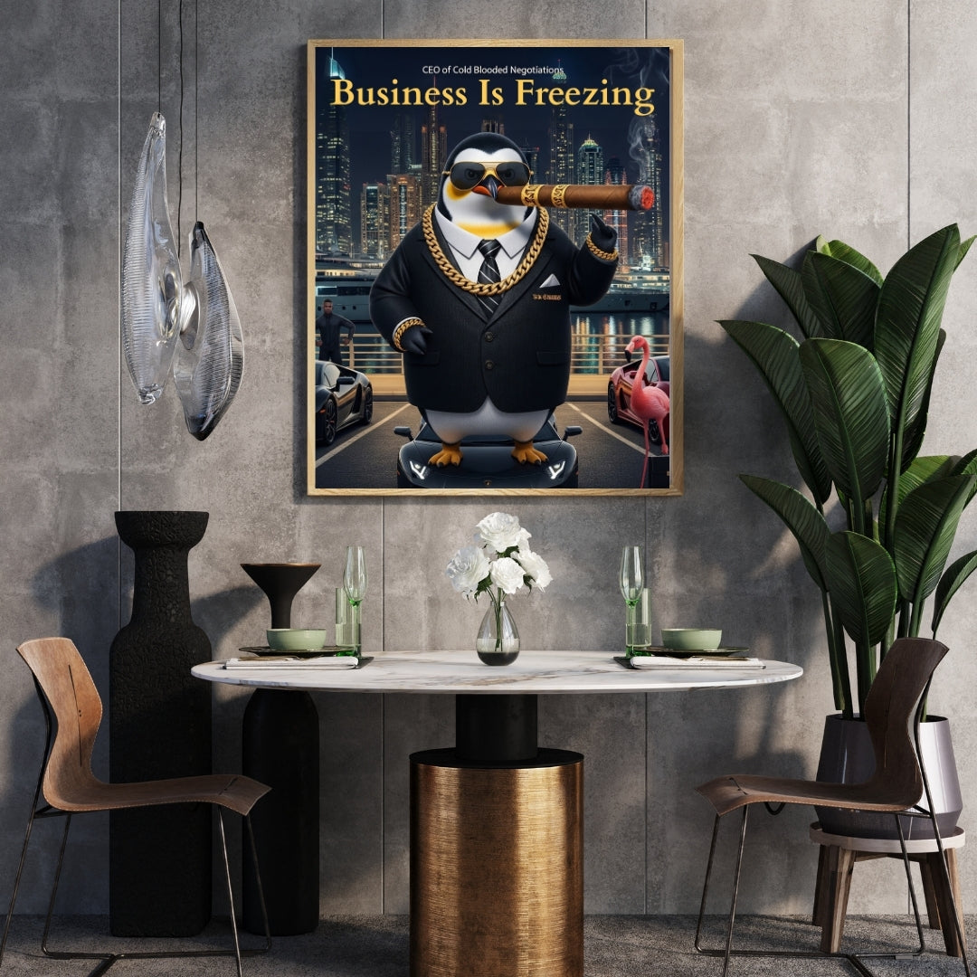 Billionaire Penguin Dubai Printable Art | Instant Download