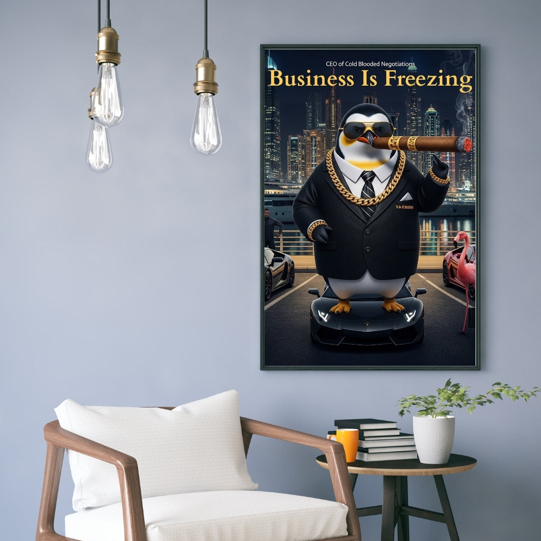 Billionaire Penguin Dubai Printable Art | Instant Download