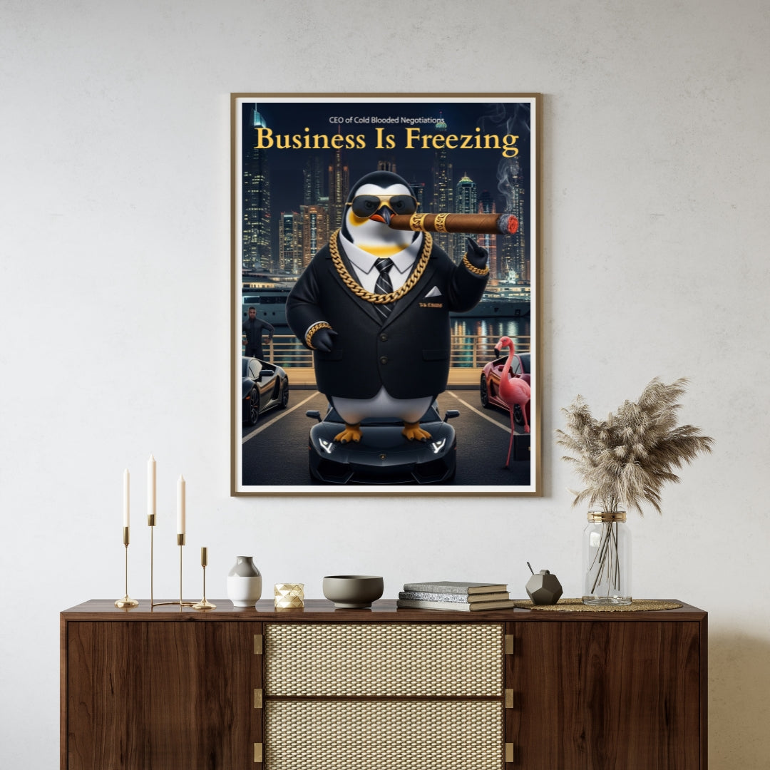 Penguin Billionaire Tooka in Dubai | Printable Art