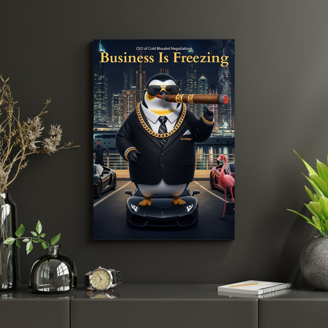 Billionaire Penguin Dubai Printable Art | Instant Download