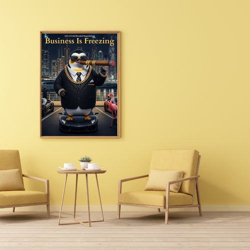 Billionaire Penguin Dubai Printable Art | Instant Download