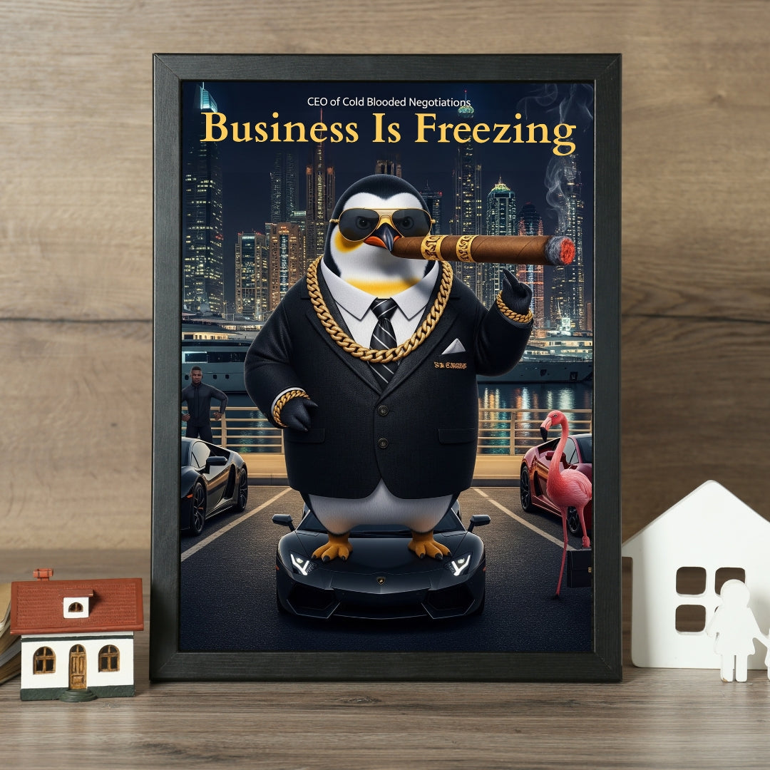 Penguin Billionaire Tooka in Dubai | Printable Art