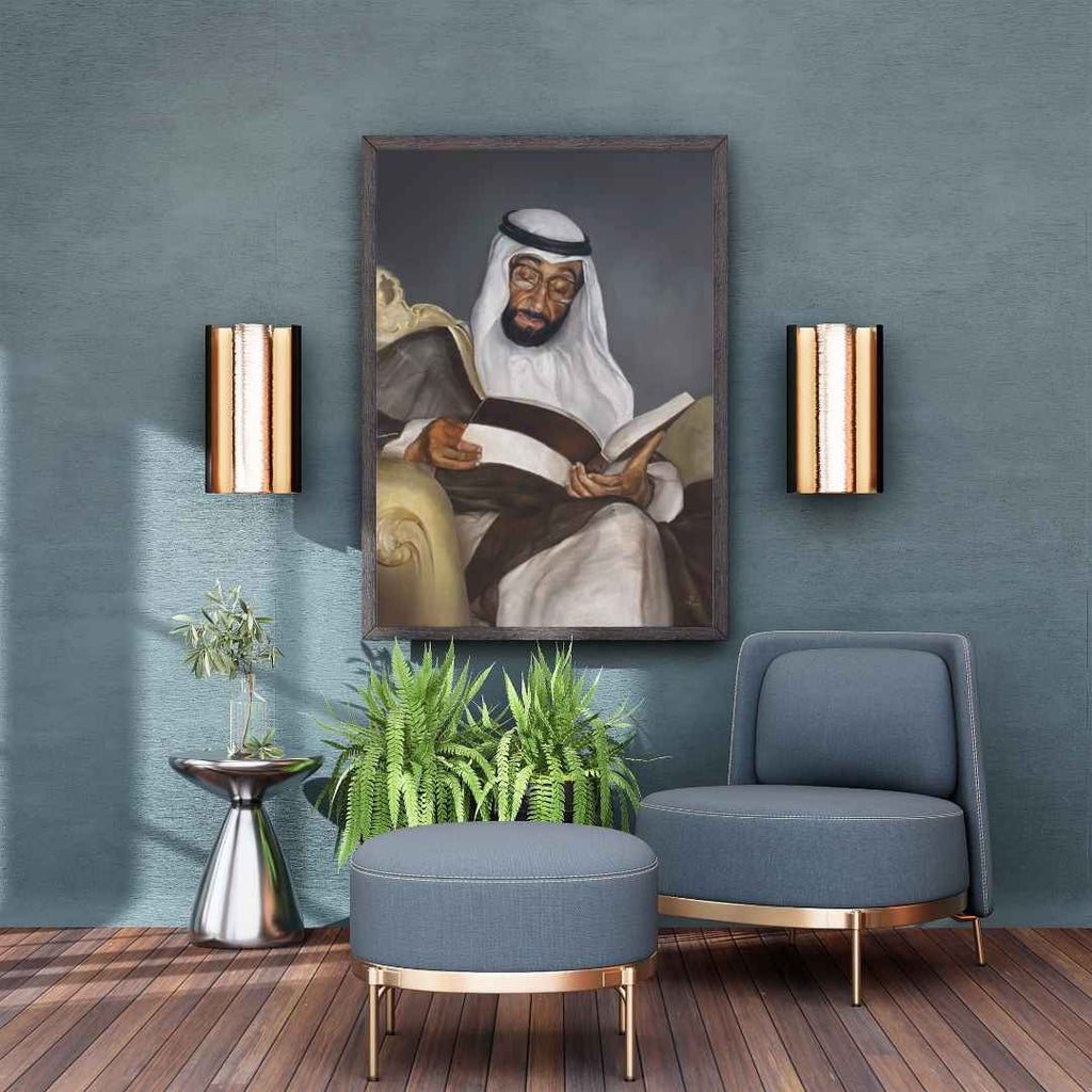 Sheikh Zayed Bin Sultan Al Nahyan Original Portrait Painting | Luxury Emirati Fine Art