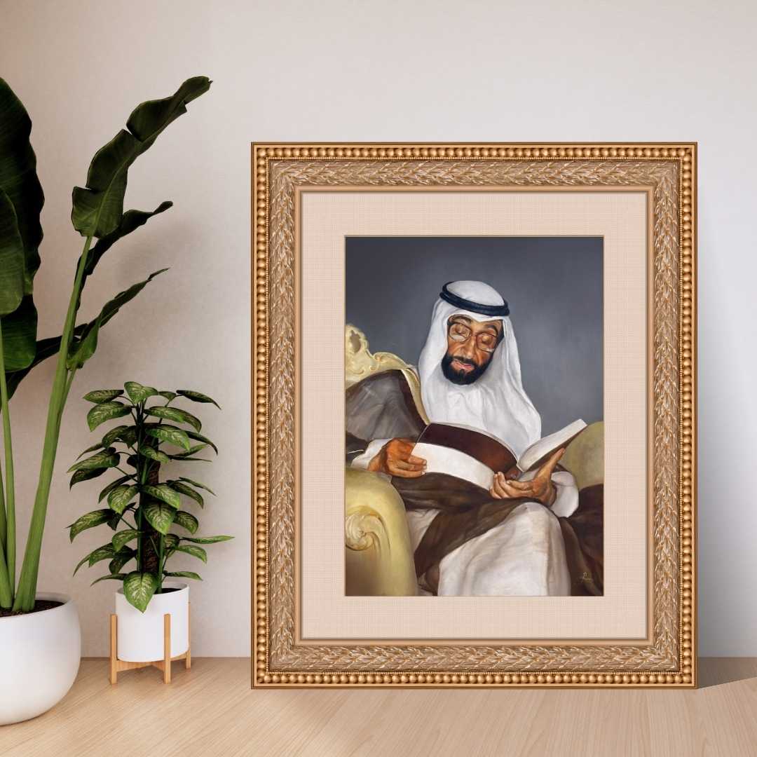 Sheikh Zayed Bin Sultan Al Nahyan Original Portrait Painting | Luxury Emirati Fine Art