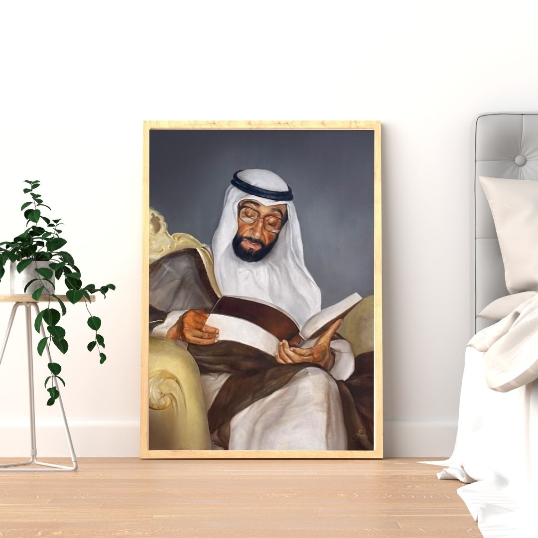 Sheikh Zayed Bin Sultan Al Nahyan Original Portrait Painting | Luxury Emirati Fine Art