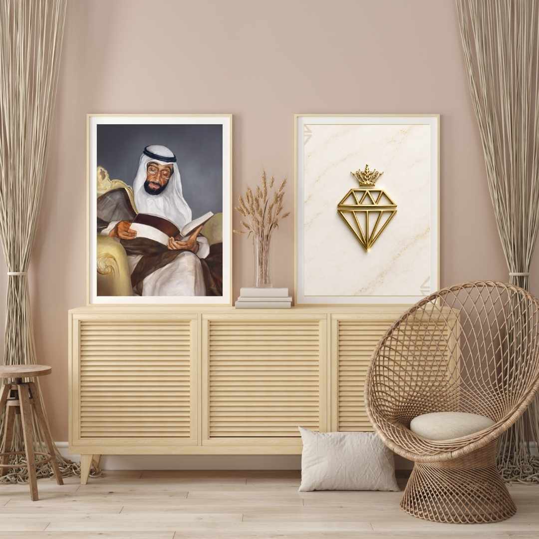 Sheikh Zayed Bin Sultan Al Nahyan Original Portrait Painting | Luxury Emirati Fine Art