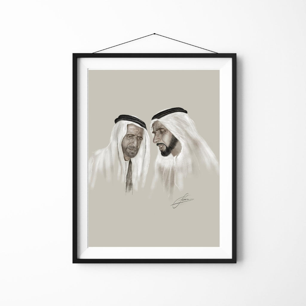 Zayr al Noor & Rashen al Bahr | Two Men Before History | Luxury UAE Art For Sale