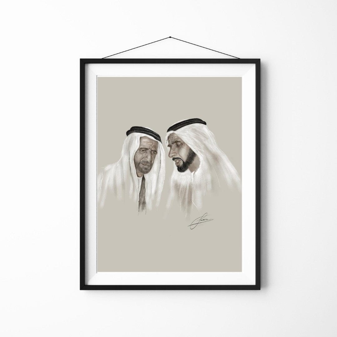Zayr al Noor & Rashen al Bahr | Two Men Before History | Luxury UAE Art For Sale