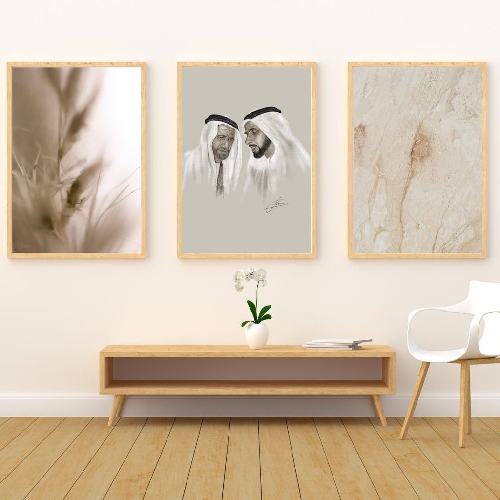 Zayr al Noor & Rashen al Bahr | Two Men Before History | Luxury UAE Art For Sale