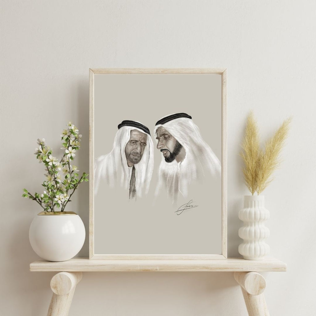 Zayr al Noor & Rashen al Bahr | Two Men Before History | Luxury UAE Art For Sale